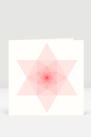 Grafischer orange-rose farbener Stern, Weihnachtskarte, Sternkonstruktion, Artikel-Nr: WQ-030.2