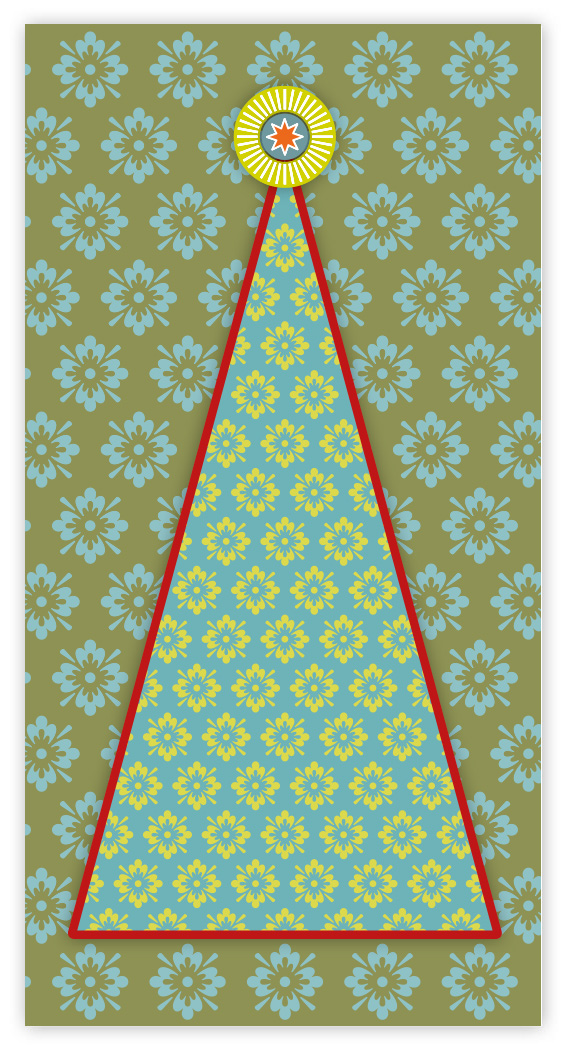 Weihnachtskarte Musterbaum, grün, farbenfroh, Artikel-Nr.: W-007