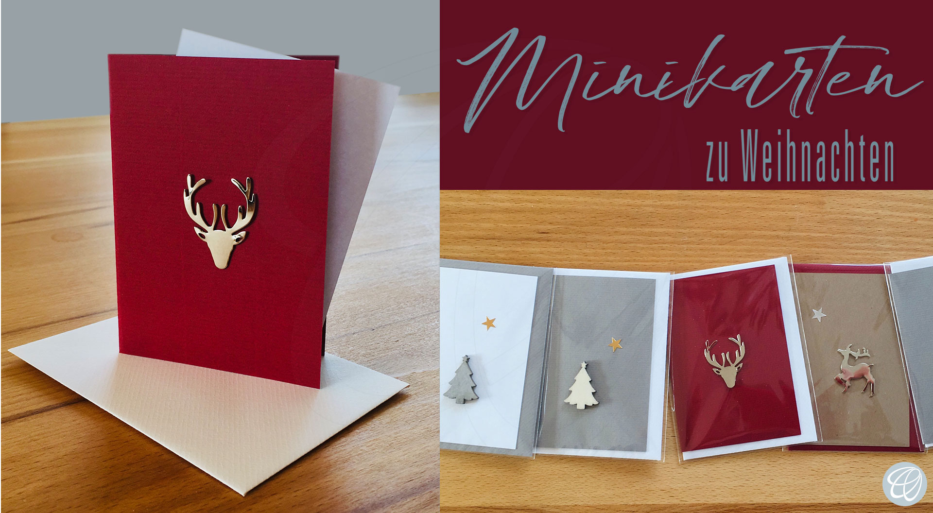 Mini Weihnachtskarten, kleine Weihnachtskarten mit Applikation