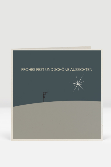 Frohes Fest und schöne Aussichten, mint, graublau, Weihnachtskarte, Artikel-Nr.: WQ-090