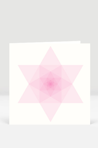 Grafischer rosefarbener Stern, Weihnachtskarte, Sternkonstruktion, Artikel-Nr: WQ-030