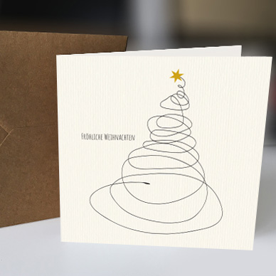 Elegante quadratische Weihnachtskarte, Kraftpapierumschlag, Artikel-Nr.: WQ-001