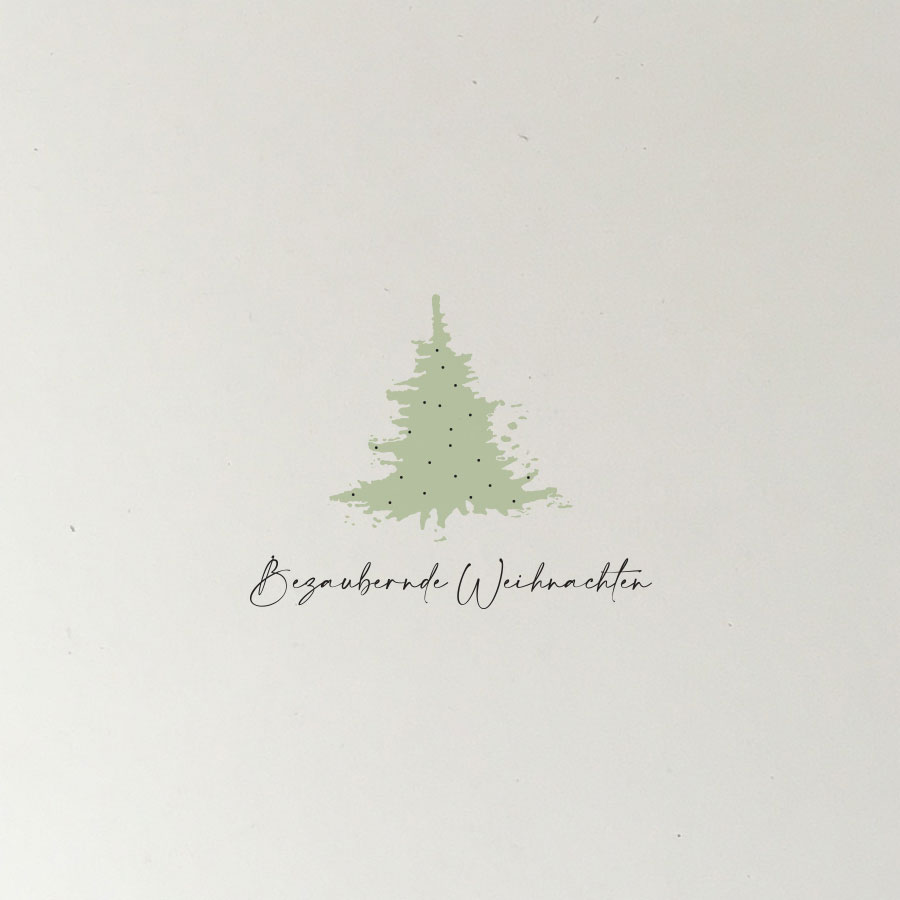 Weihnachtskarte salbeigrünes Bäumchen mit Dots, Artikel-Nr.: WQ-070.3