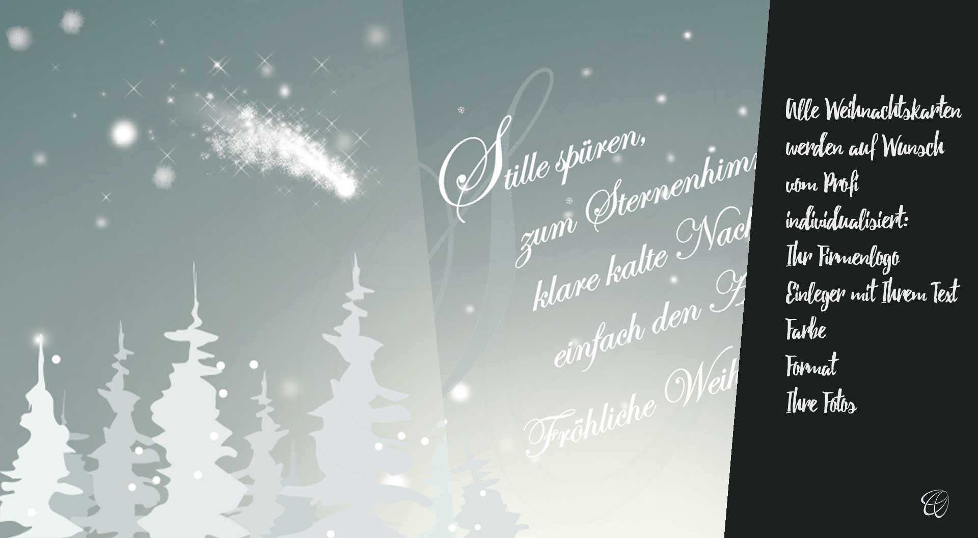 moderne elegante Weihnachtskarte mit Gedicht