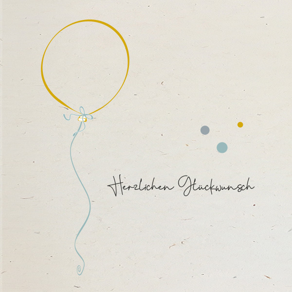 Quadratische Glückwunschkarte mit Luftballon, Artikel-Nr.: GQ-001