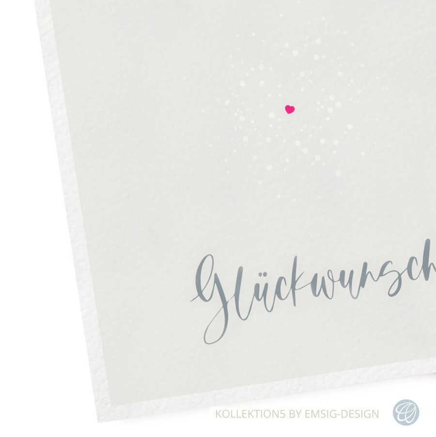 Quadratische Glückwunschkarte Gmundpapier mit Herzchen, Artikel-Nr.: GQ-002