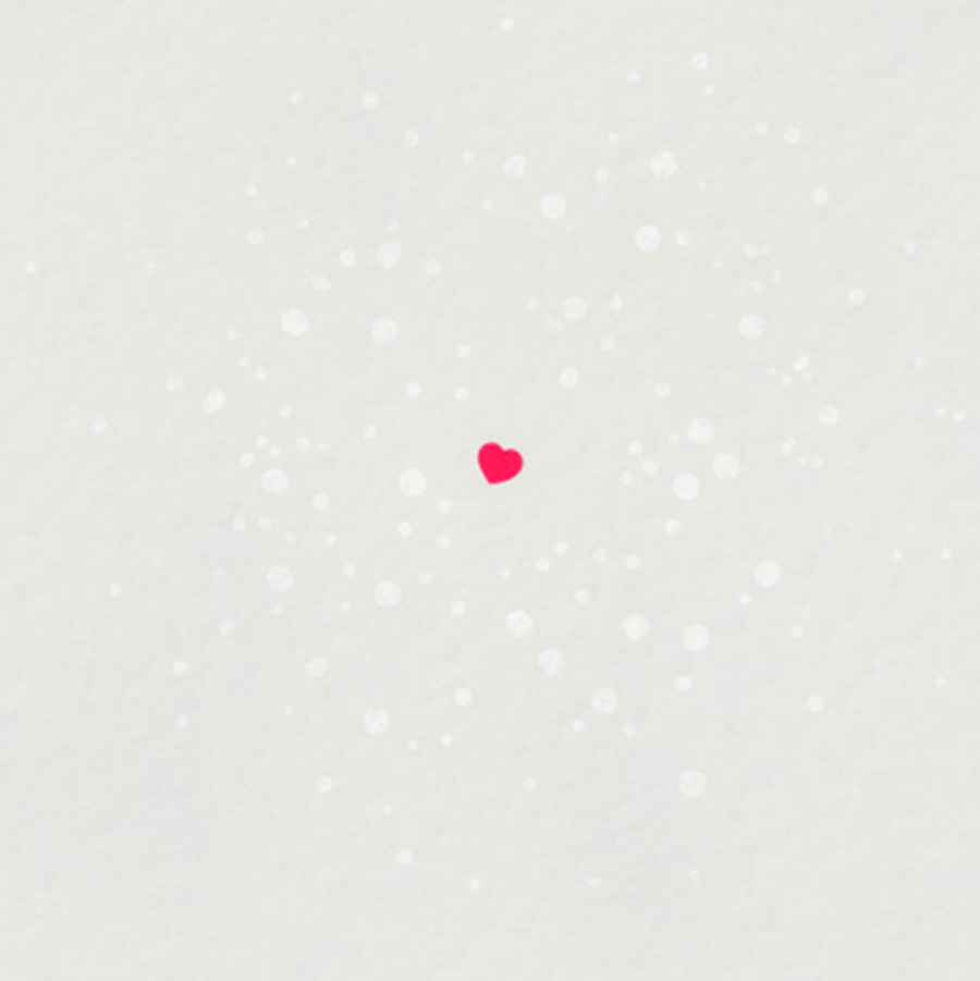 Quadratische Glückwunschkarte mit kleinem roten Herz, Artikel-Nr.: GQ-002