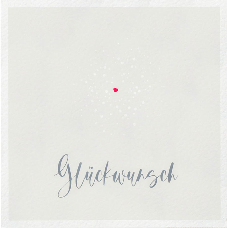 Quadratische Glückwunschkarte mit kleinem Herz, Artikel-Nr.: GQ-002